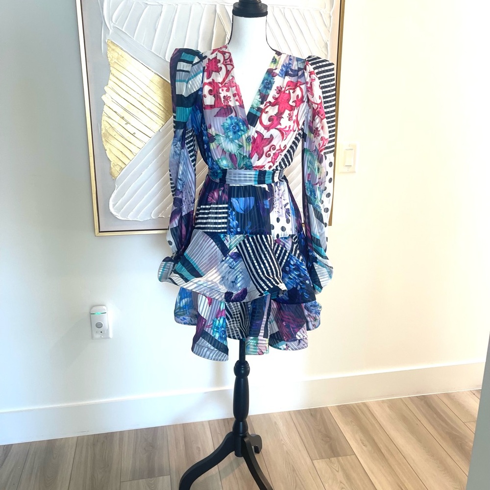 Vibrant Multicolor Ruffle Dress